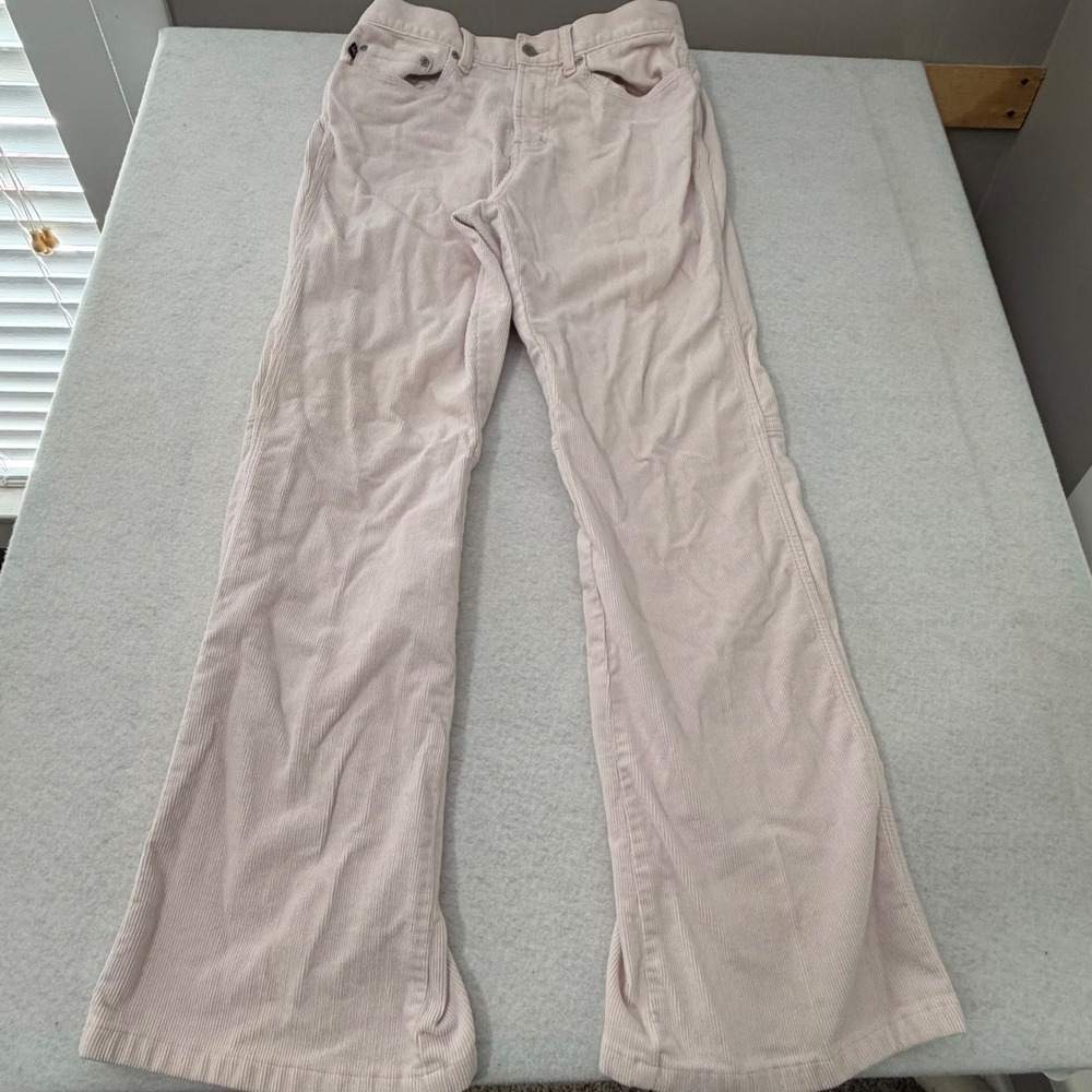 Polo Jeans Co Ralph Lauren Pink Corduroy Flare Pants Womens 12 Pastel Utility